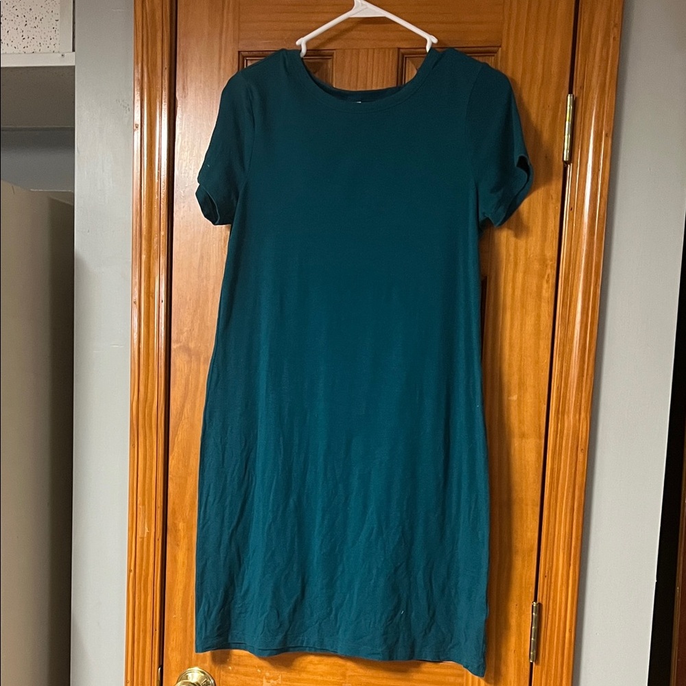Old Navy Teal Short-Sleeve Shift Mini Dress